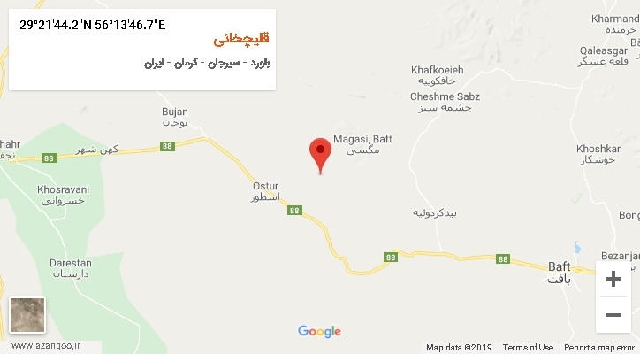 روستای قلیچخانی بر روی نقشه