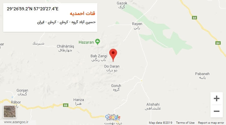 روستای قنات احمدیه بر روی نقشه