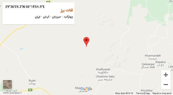 روستای قنات برز بر روی نقشه