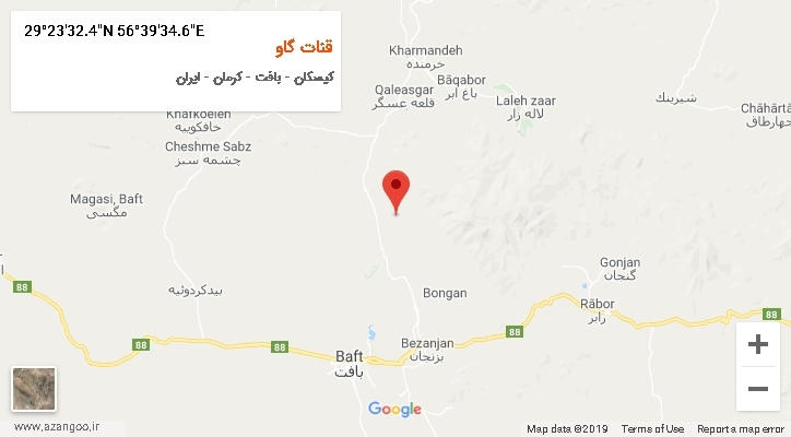 روستای قنات گاو بر روی نقشه