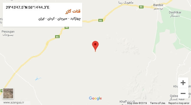 روستای قنات گازر بر روی نقشه