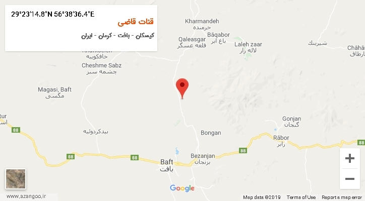 روستای قنات قاضی بر روی نقشه