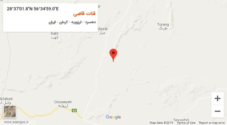 روستای قنات قاضی بر روی نقشه
