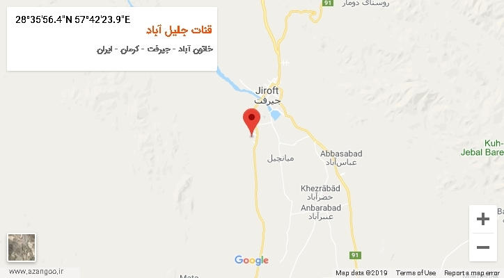 روستای قنات جلیل آباد بر روی نقشه