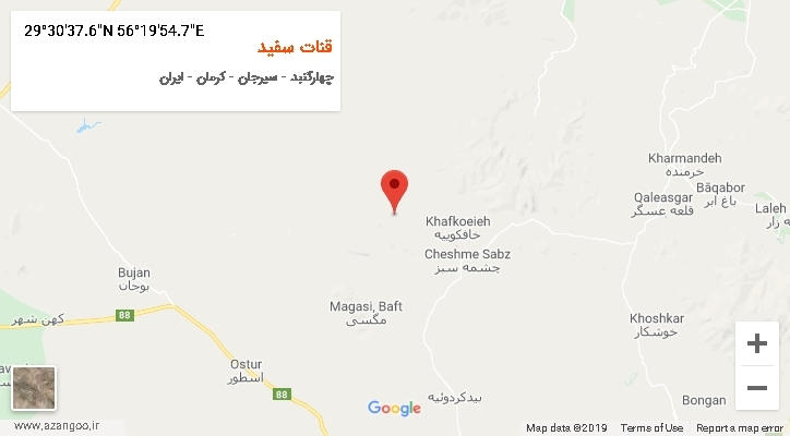 روستای قنات سفید بر روی نقشه