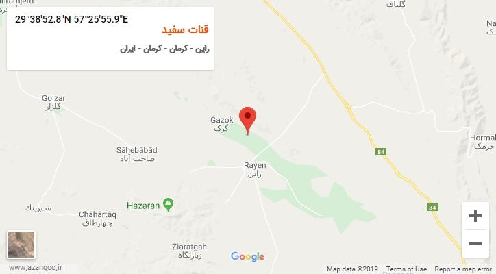 روستای قنات سفید بر روی نقشه