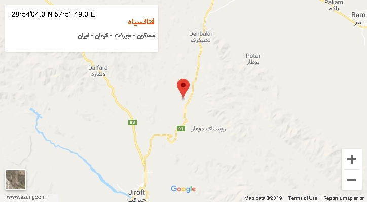 روستای قناتسیاه بر روی نقشه