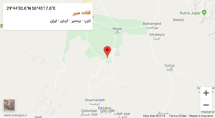روستای قنات سیر بر روی نقشه