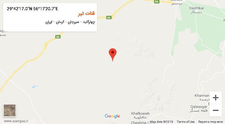روستای قنات تیر بر روی نقشه