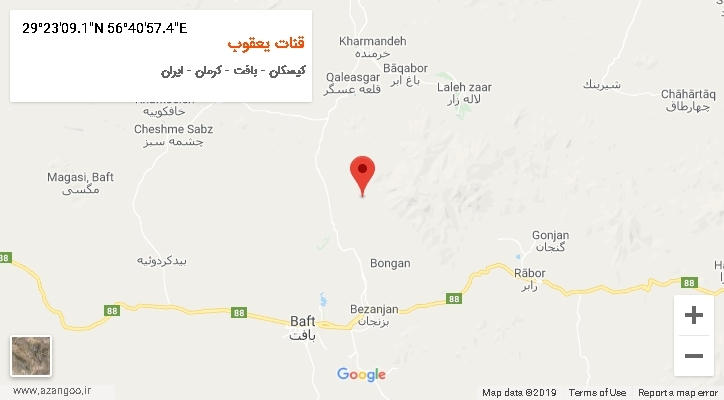 روستای قنات یعقوب بر روی نقشه