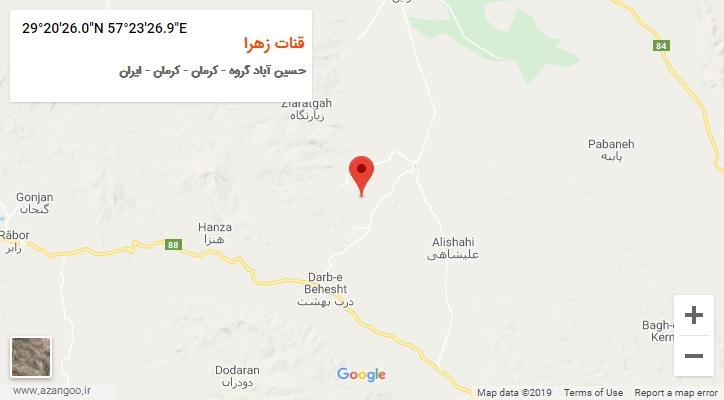 روستای قنات زهرا بر روی نقشه