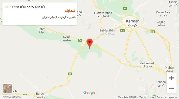 روستای قندآباد بر روی نقشه