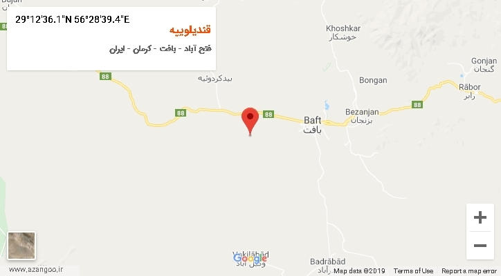 روستای قندیلوییه بر روی نقشه