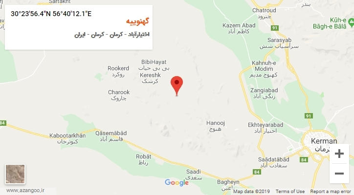 روستای گهنوییه بر روی نقشه