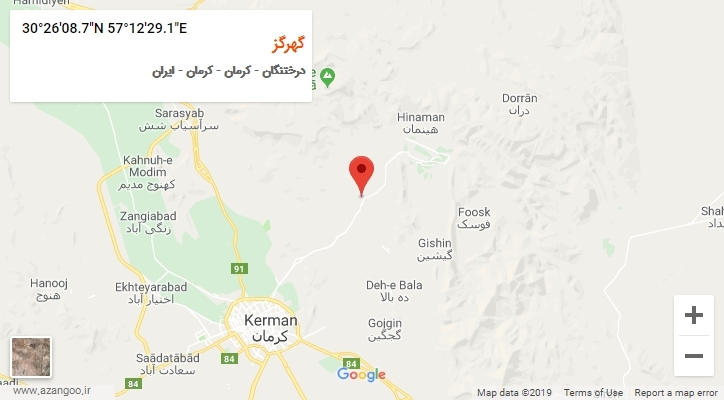 روستای گهرگز بر روی نقشه