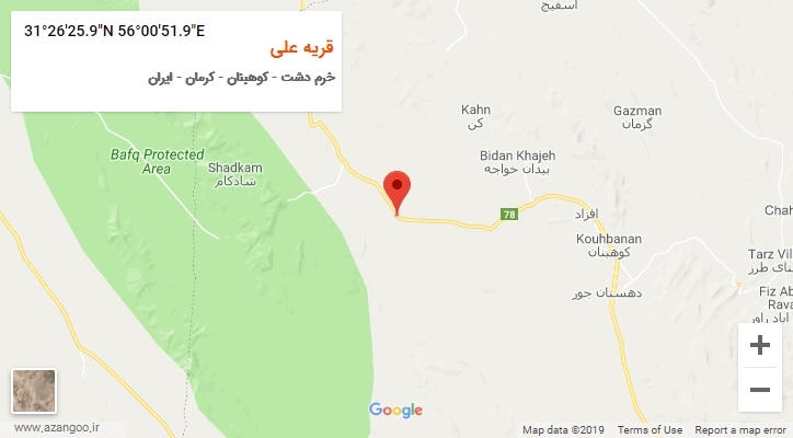 روستای قریه علی بر روی نقشه