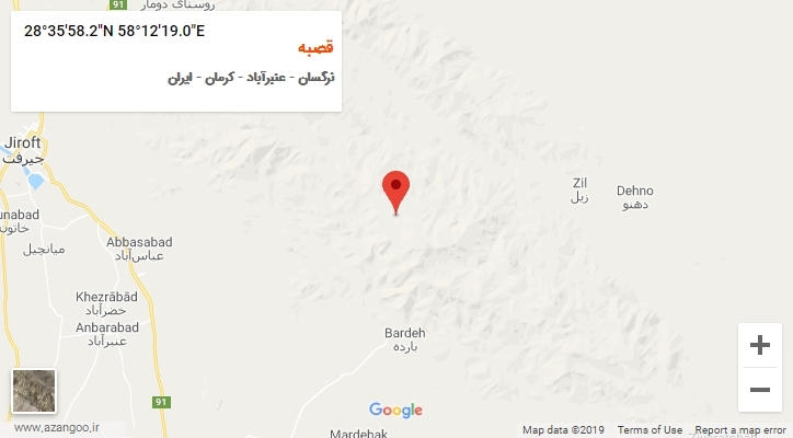 روستای قصبه بر روی نقشه