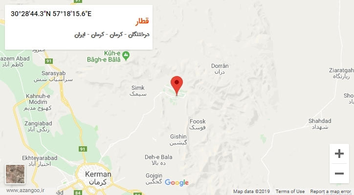 روستای قطار بر روی نقشه