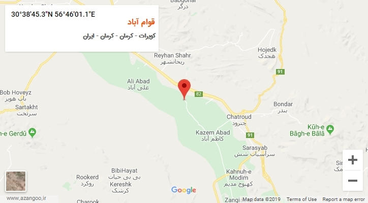 روستای قوام آباد بر روی نقشه