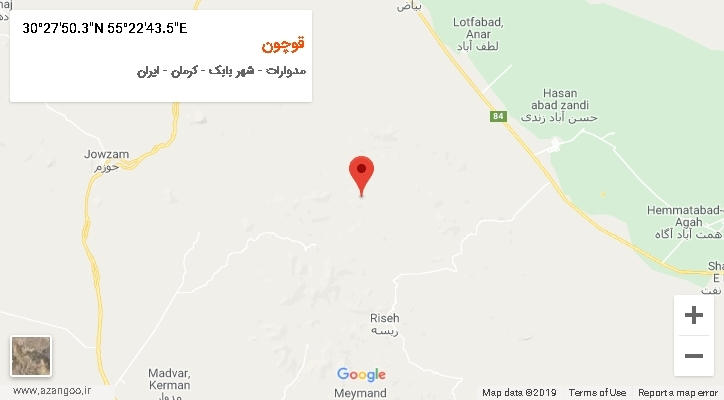 روستای قوچون بر روی نقشه