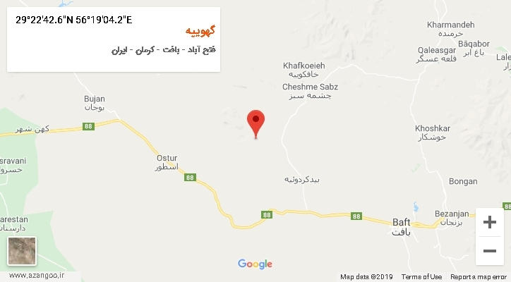 روستای گهوییه بر روی نقشه