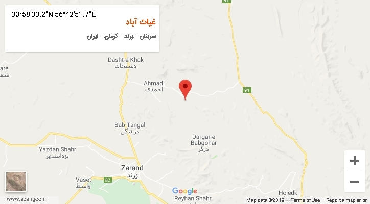 روستای غیاث آباد بر روی نقشه