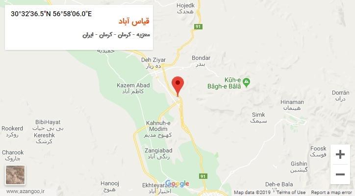 روستای قیاس آباد بر روی نقشه