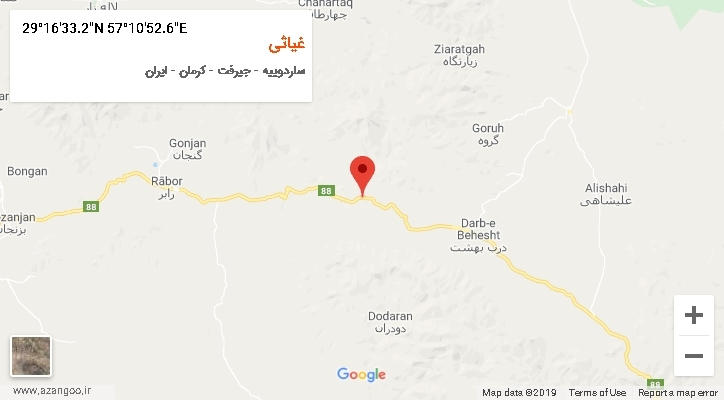 روستای غیاثی بر روی نقشه