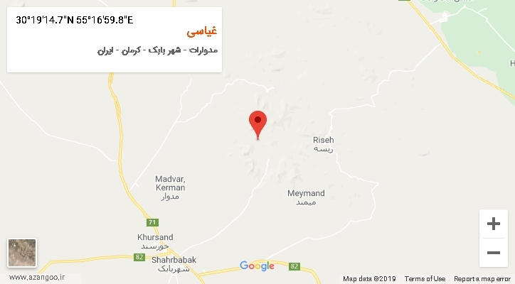 روستای غیاسی بر روی نقشه