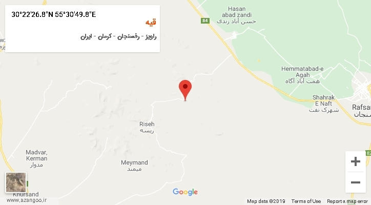 روستای قیه بر روی نقشه