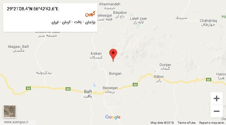 روستای گهین بر روی نقشه