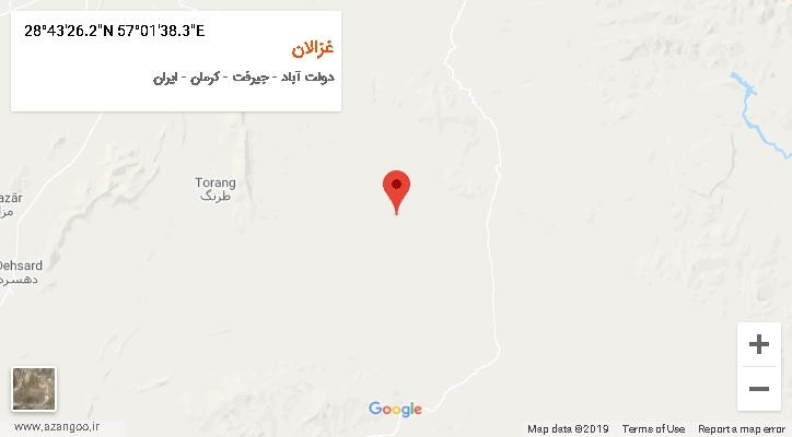 روستای غزالان بر روی نقشه