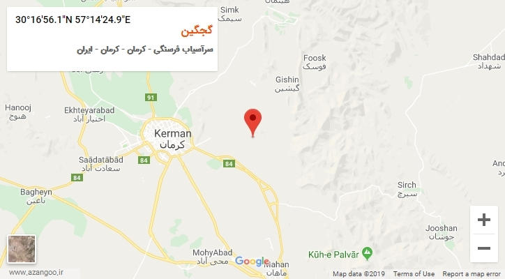 روستای گجگین بر روی نقشه
