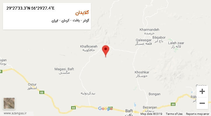 روستای گلابدان بر روی نقشه