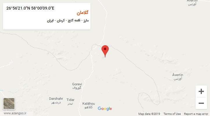 روستای گلامان بر روی نقشه