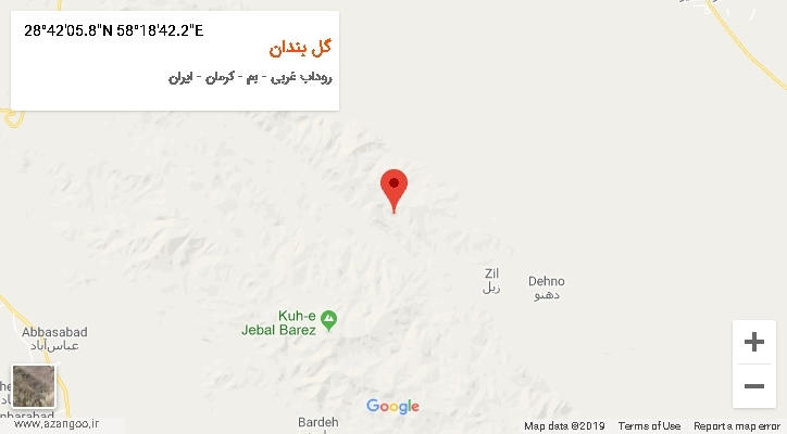 روستای گل بندان بر روی نقشه