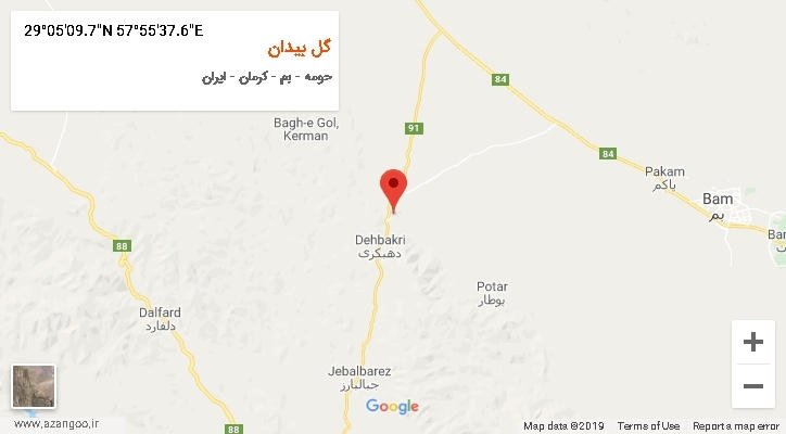 روستای گل بیدان بر روی نقشه