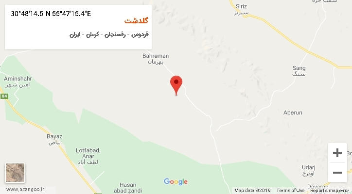 روستای گلدشت بر روی نقشه