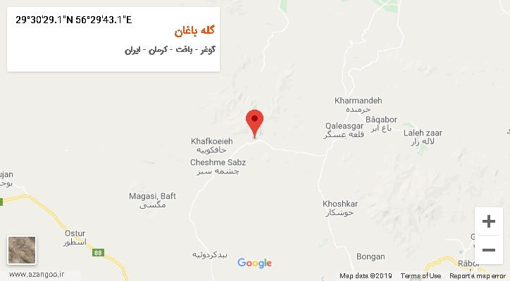 روستای گله باغان بر روی نقشه