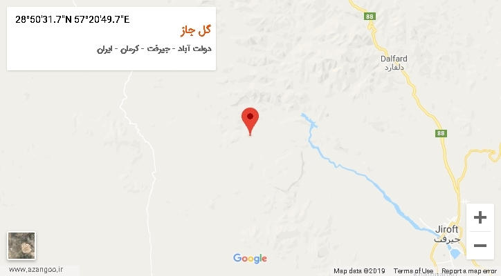 روستای گل جاز بر روی نقشه
