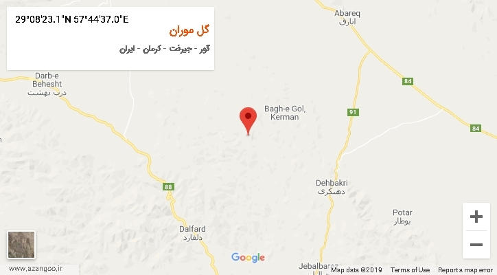 روستای گل موران بر روی نقشه