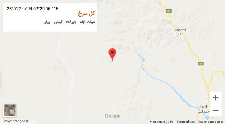 روستای گل سرخ بر روی نقشه