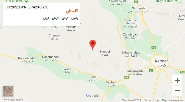 روستای گلستان بر روی نقشه
