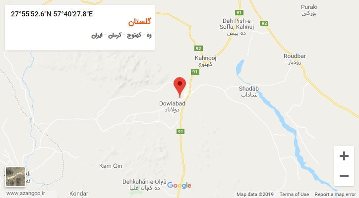 روستای گلستان بر روی نقشه