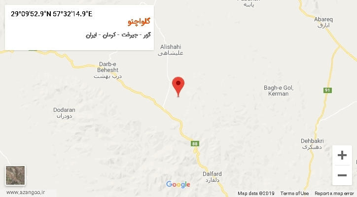 روستای گلواچنو بر روی نقشه