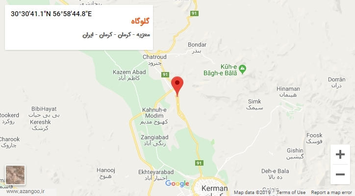 روستای گلوگاه بر روی نقشه