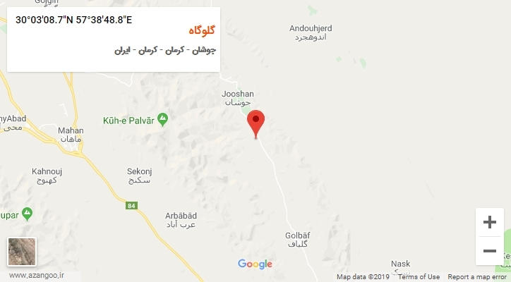 روستای گلوگاه بر روی نقشه