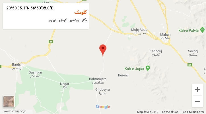 روستای گلومک بر روی نقشه