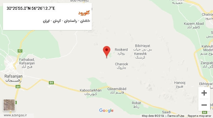روستای گلورود بر روی نقشه