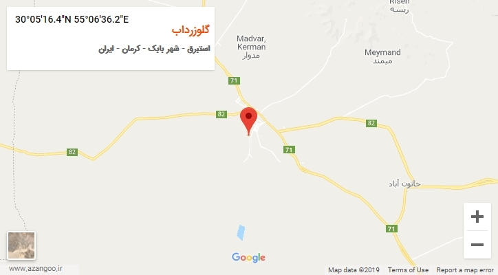 روستای گلوزرداب بر روی نقشه